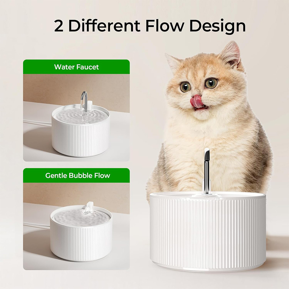 Ceramic Cat Water Fountain 2.2L Pet Automatic Water Dispenser