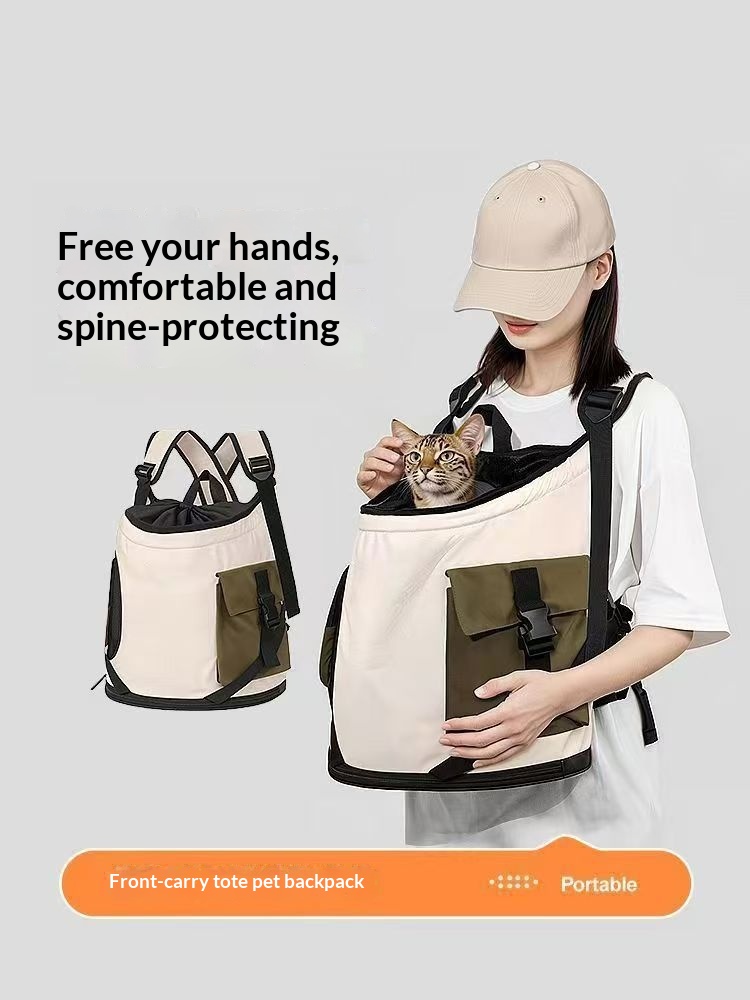 Pet Portable Breathable Cat Backpack With Shoulder Straps