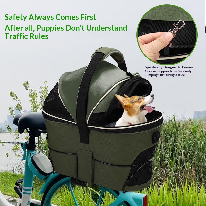 Rear-mounted Pet Basket For Bicycles