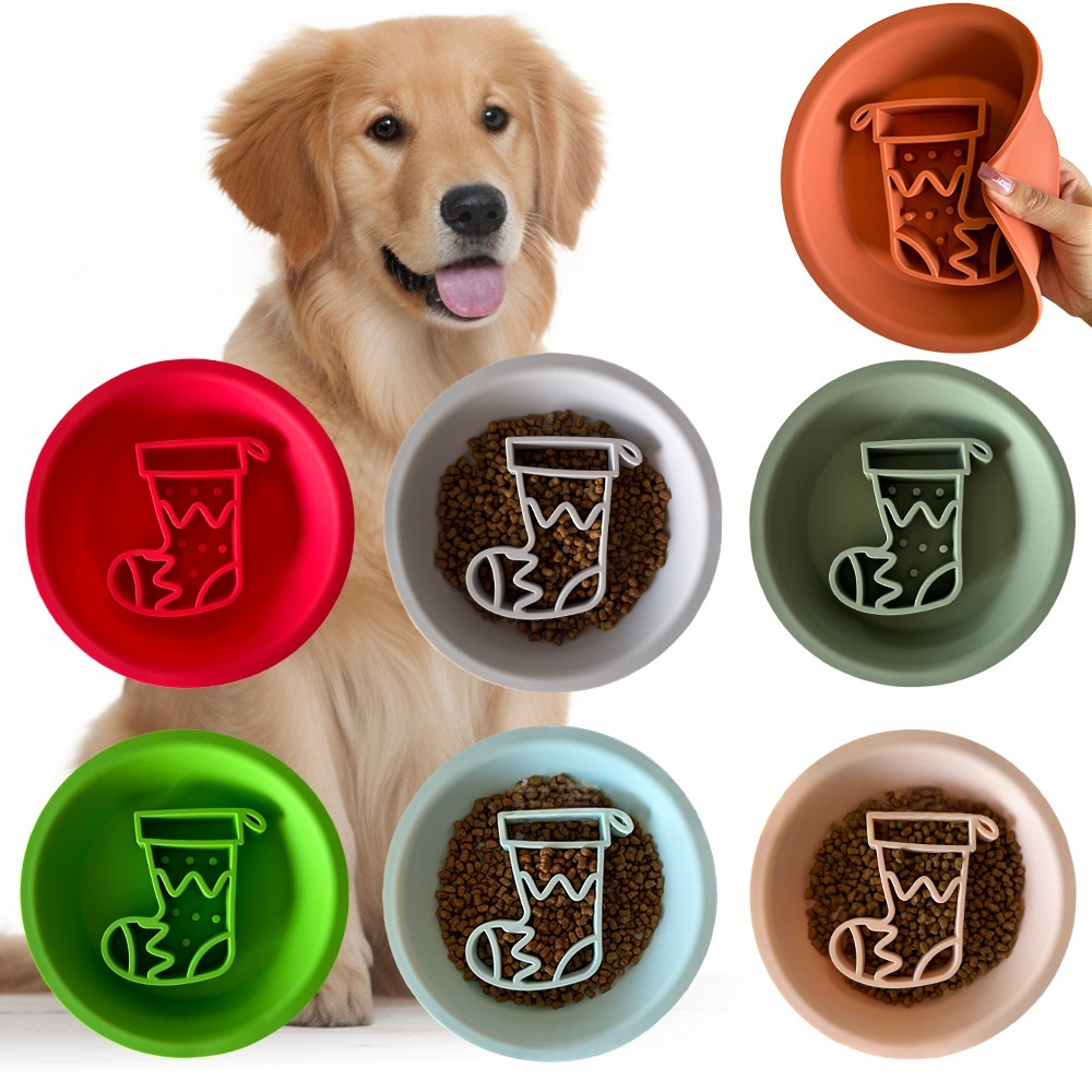 Slow-feeding Bowl Silicone Pet Supplies For Cats And Dogs
