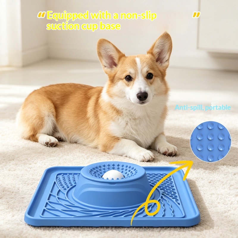 Household Silicone Slow-feeding Dog Bowl