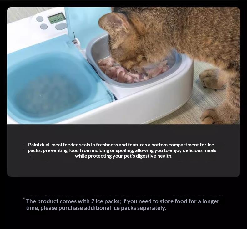 Smart Automatic Dual-Feeding Pet Feeder With Timer