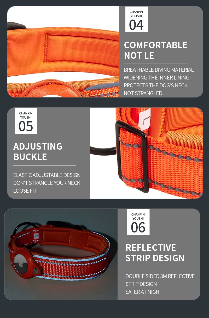 Dog GPS Tracking Collar Medium To Large Size Non-choke Design
