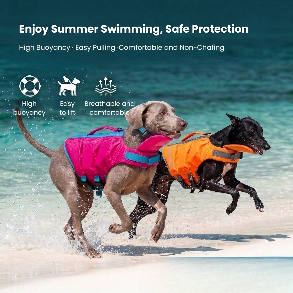 Summer High-Visibility Life Jacket With Bold Color Blocking For Outdoor Swimming