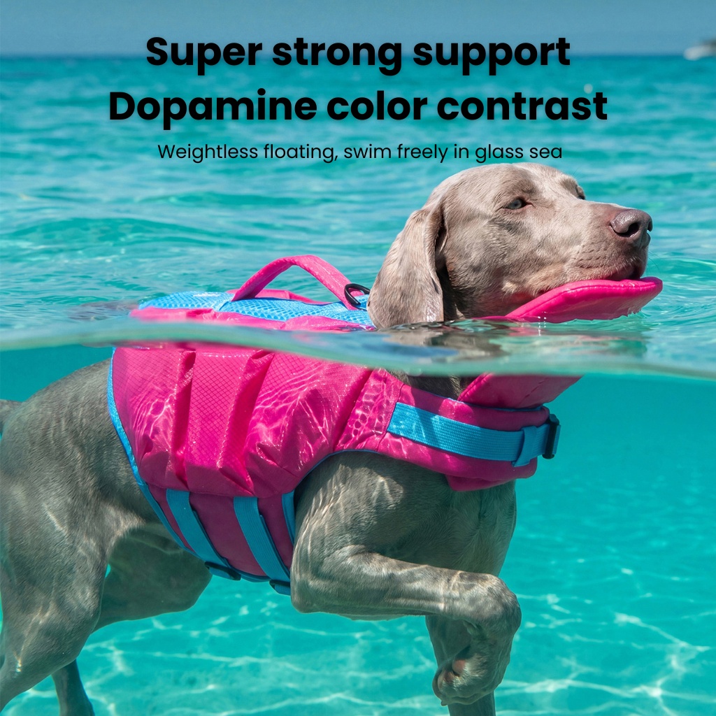 Summer High-Visibility Life Jacket With Bold Color Blocking For Outdoor Swimming