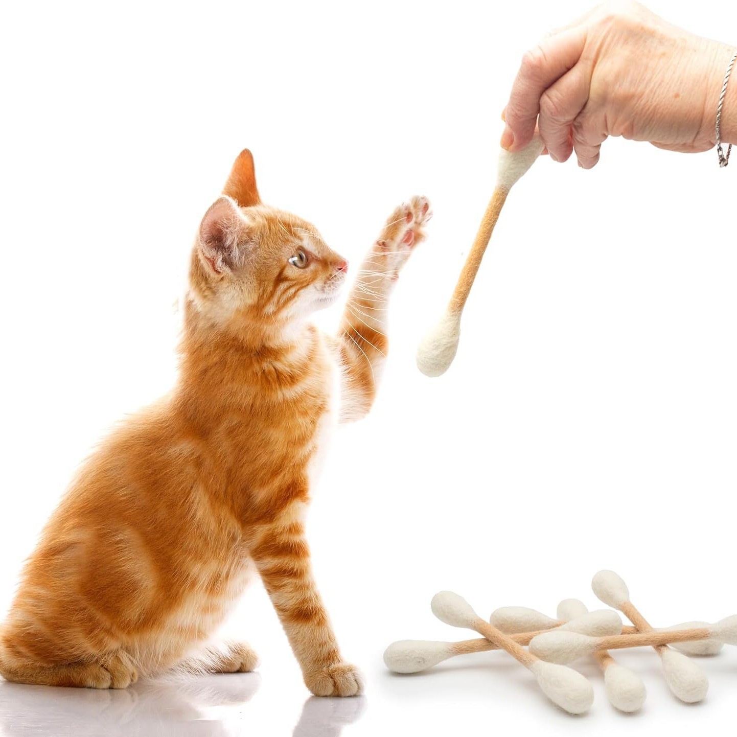 Cat Toy Large Cotton Swab Cat Teaser Wand