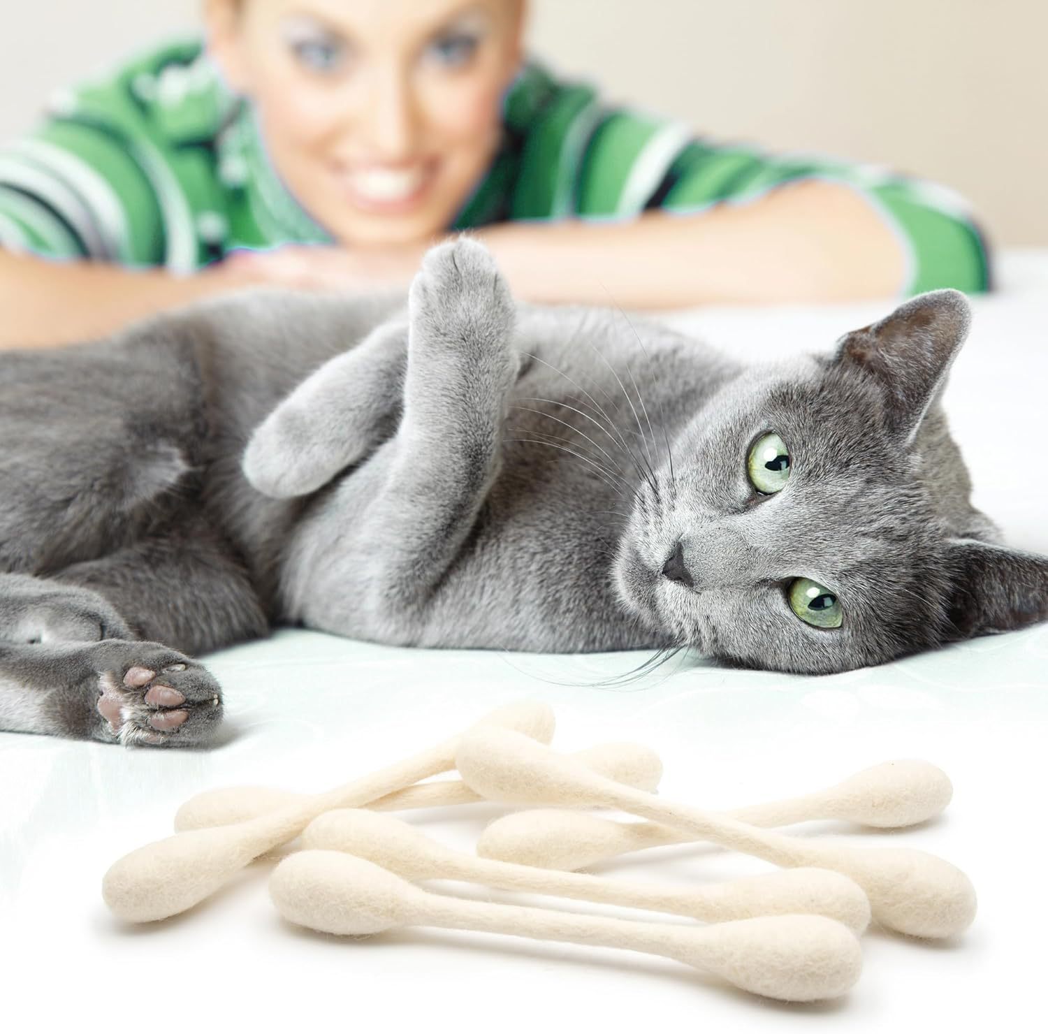 Cat Toy Large Cotton Swab Cat Teaser Wand