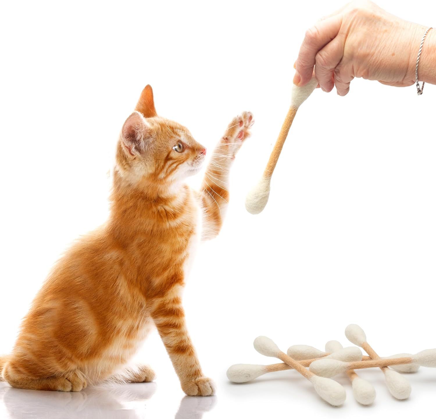 Cat Toy Large Cotton Swab Cat Teaser Wand
