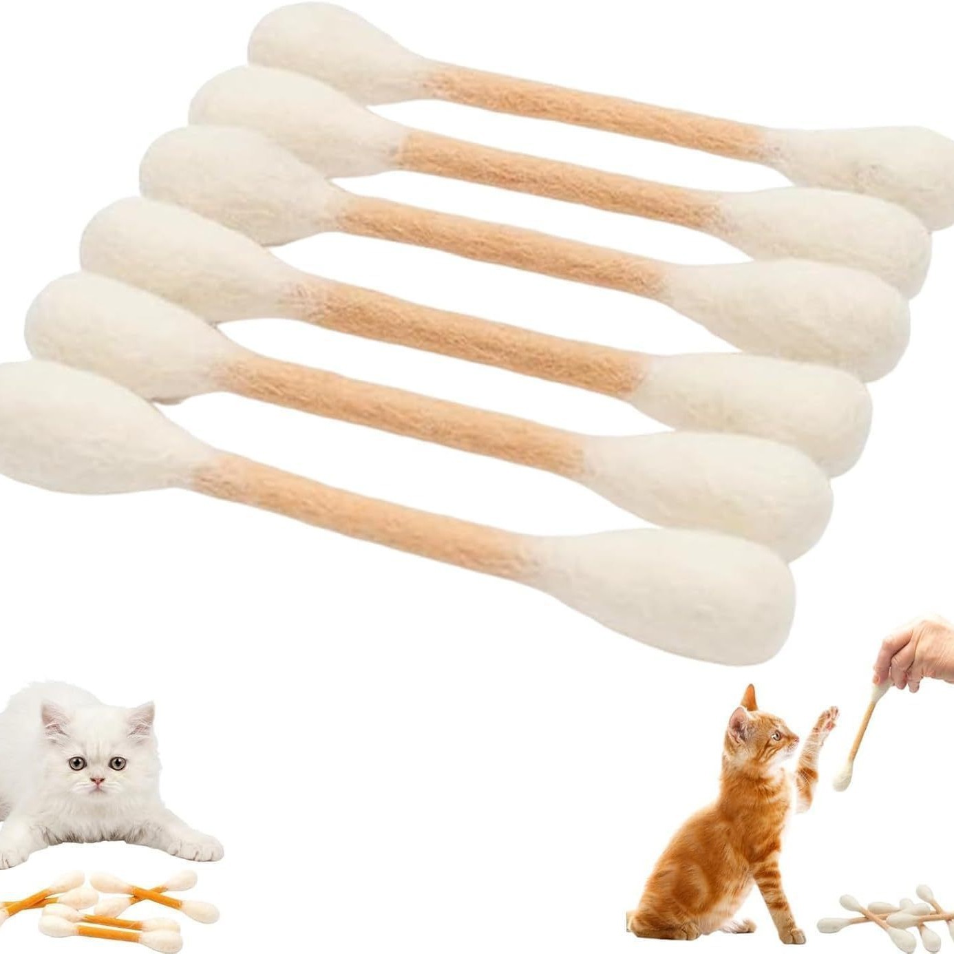 Cat Toy Large Cotton Swab Cat Teaser Wand