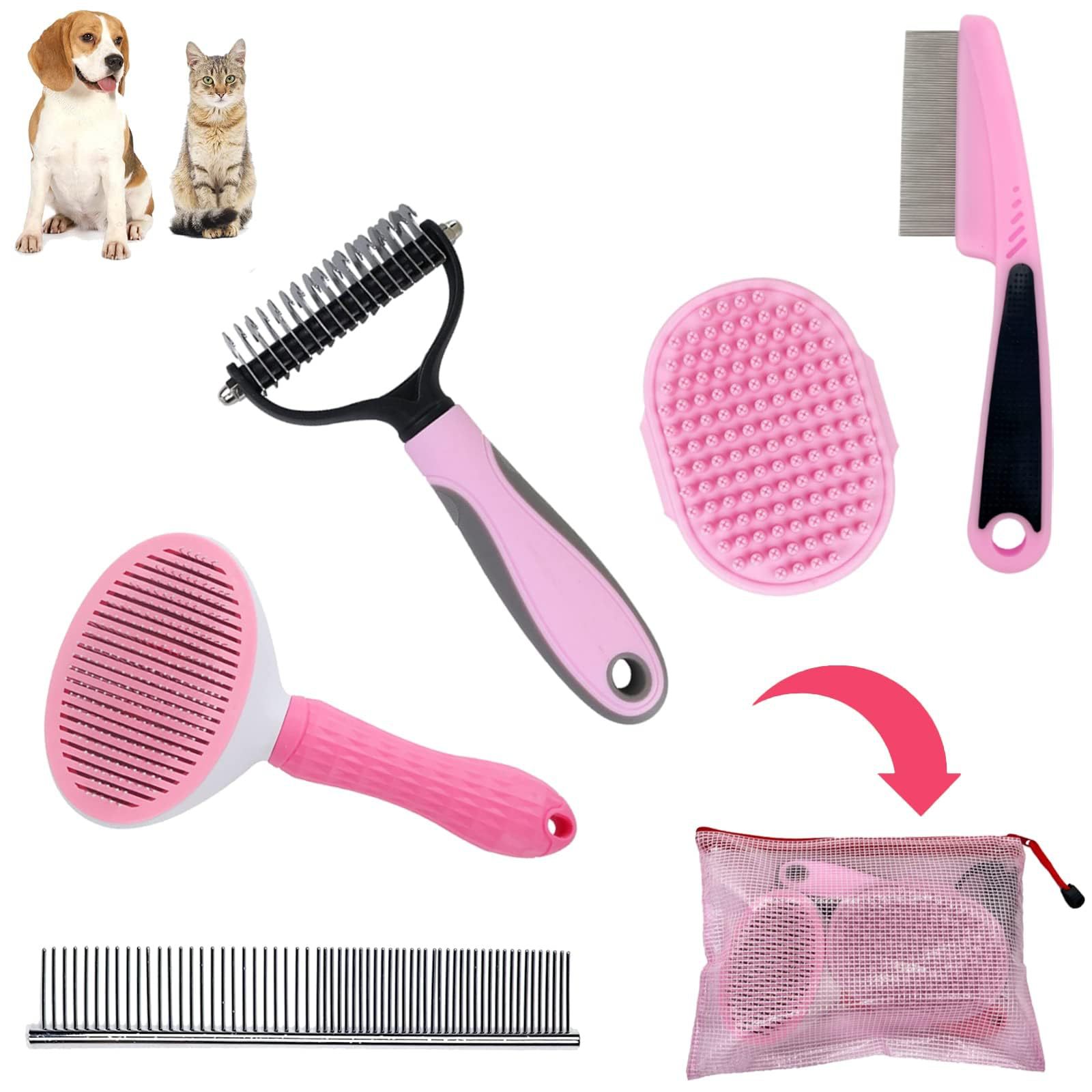 Pet Nail Clipper File Shedding Brush And Silicone Toothbrush Set