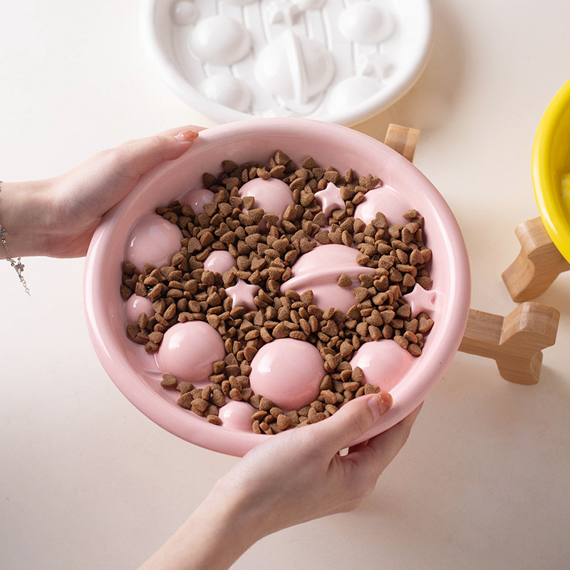 Pet Ceramic Slow-feeding Bowl And Dish For Cervical Spine Protection