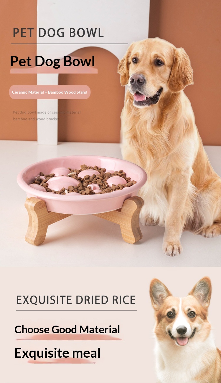 Pet Ceramic Slow-feeding Bowl And Dish For Cervical Spine Protection