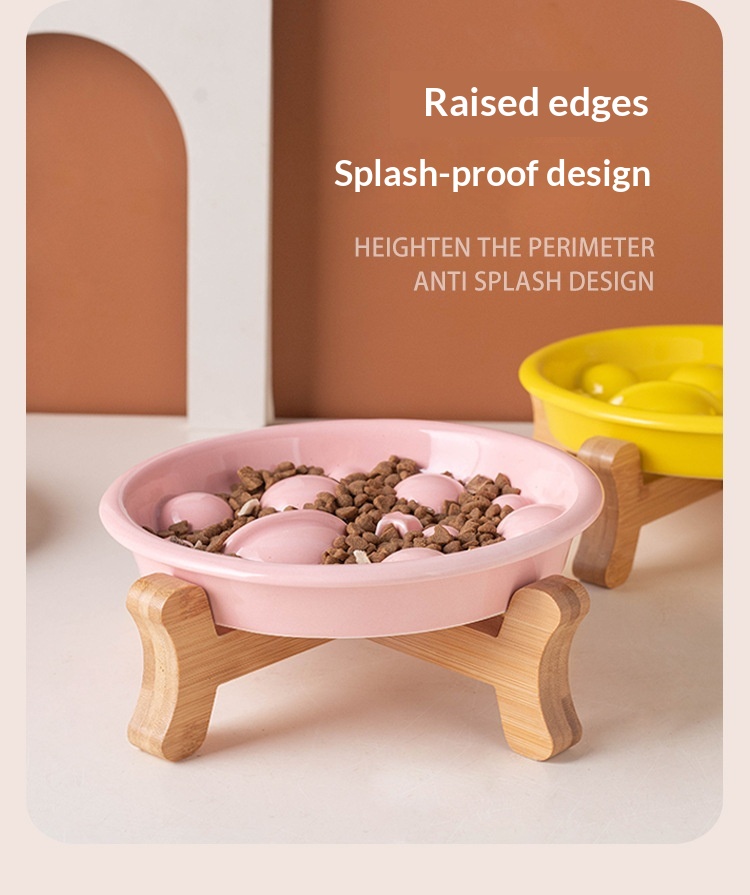 Pet Ceramic Slow-feeding Bowl And Dish For Cervical Spine Protection