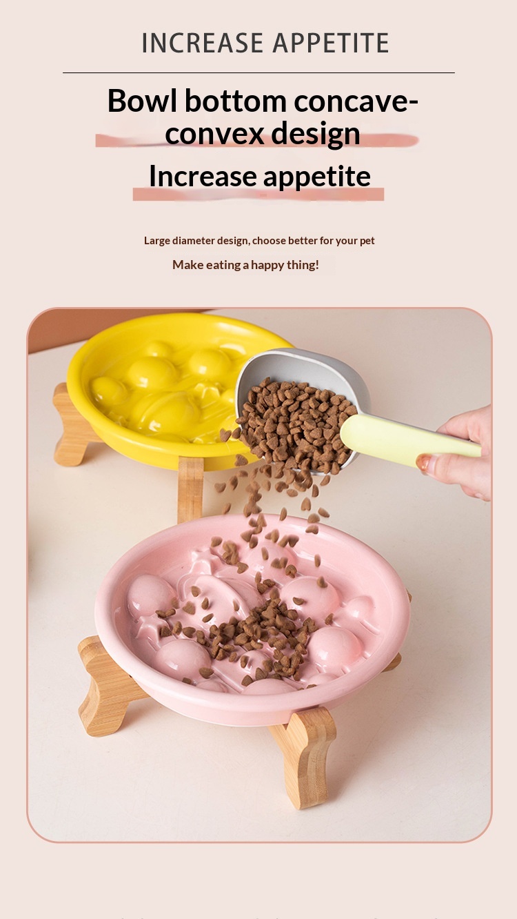 Pet Ceramic Slow-feeding Bowl And Dish For Cervical Spine Protection