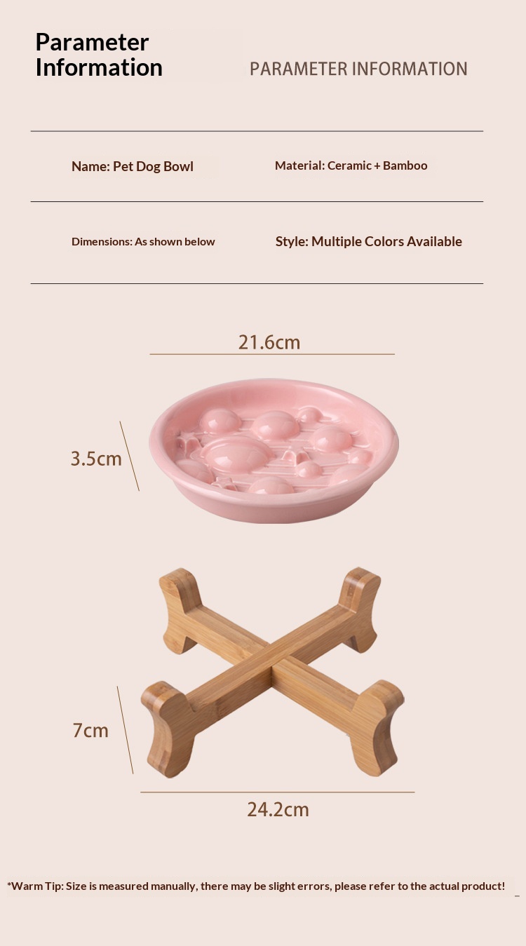 Pet Ceramic Slow-feeding Bowl And Dish For Cervical Spine Protection