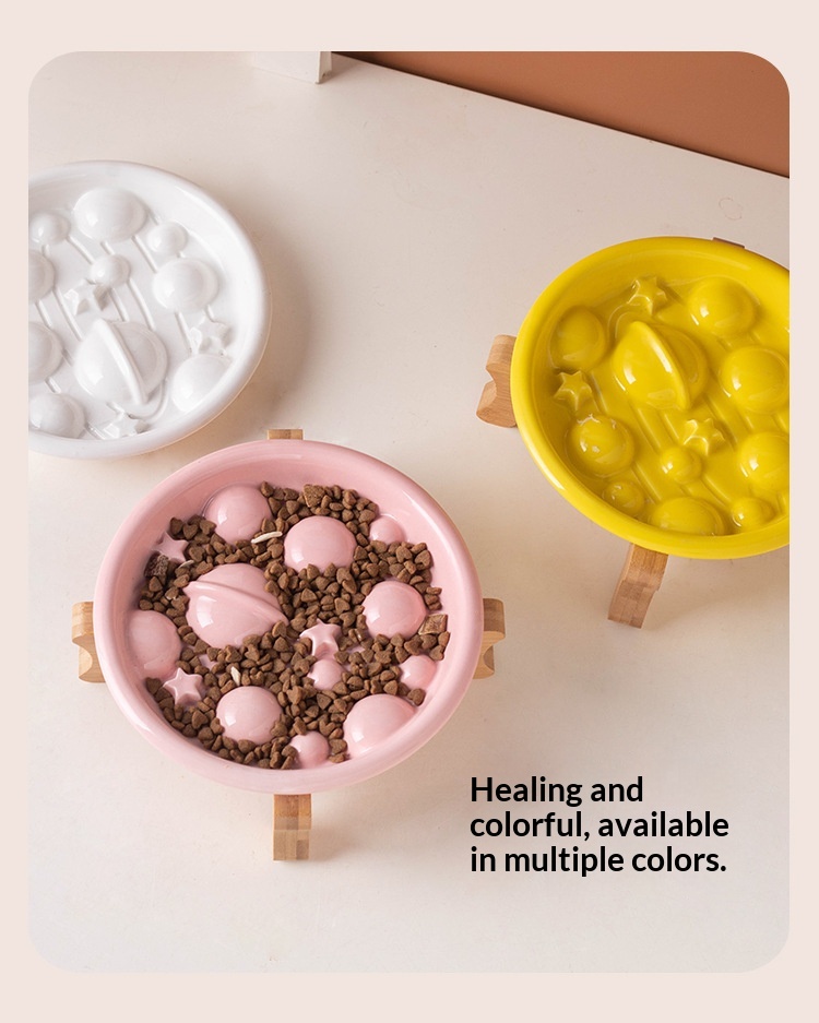 Pet Ceramic Slow-feeding Bowl And Dish For Cervical Spine Protection