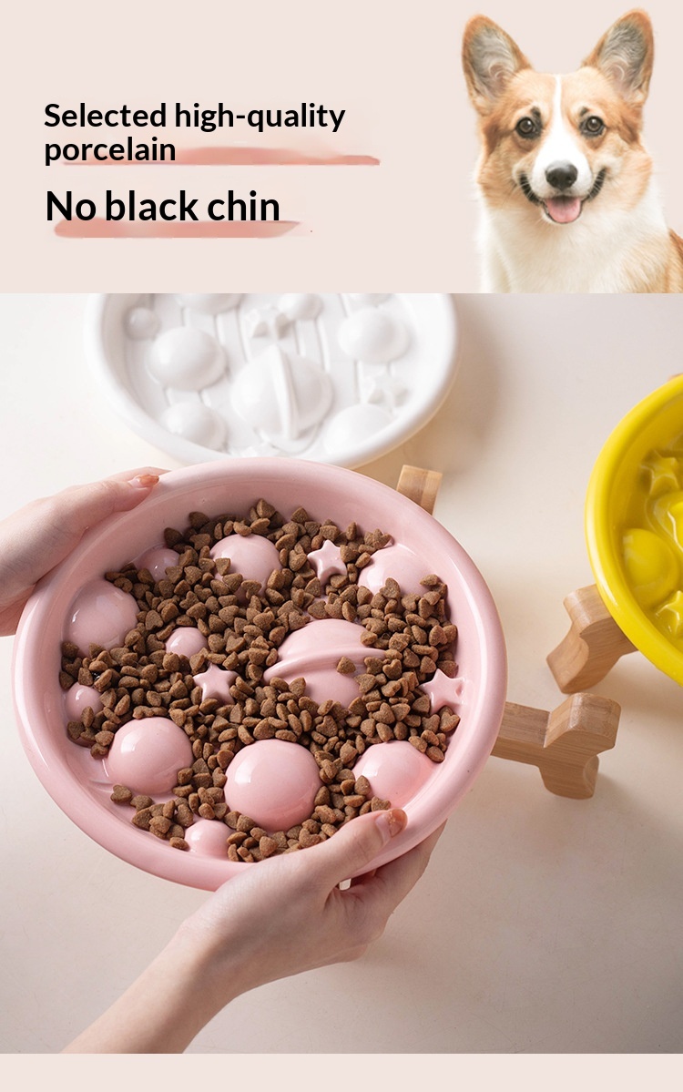 Pet Ceramic Slow-feeding Bowl And Dish For Cervical Spine Protection