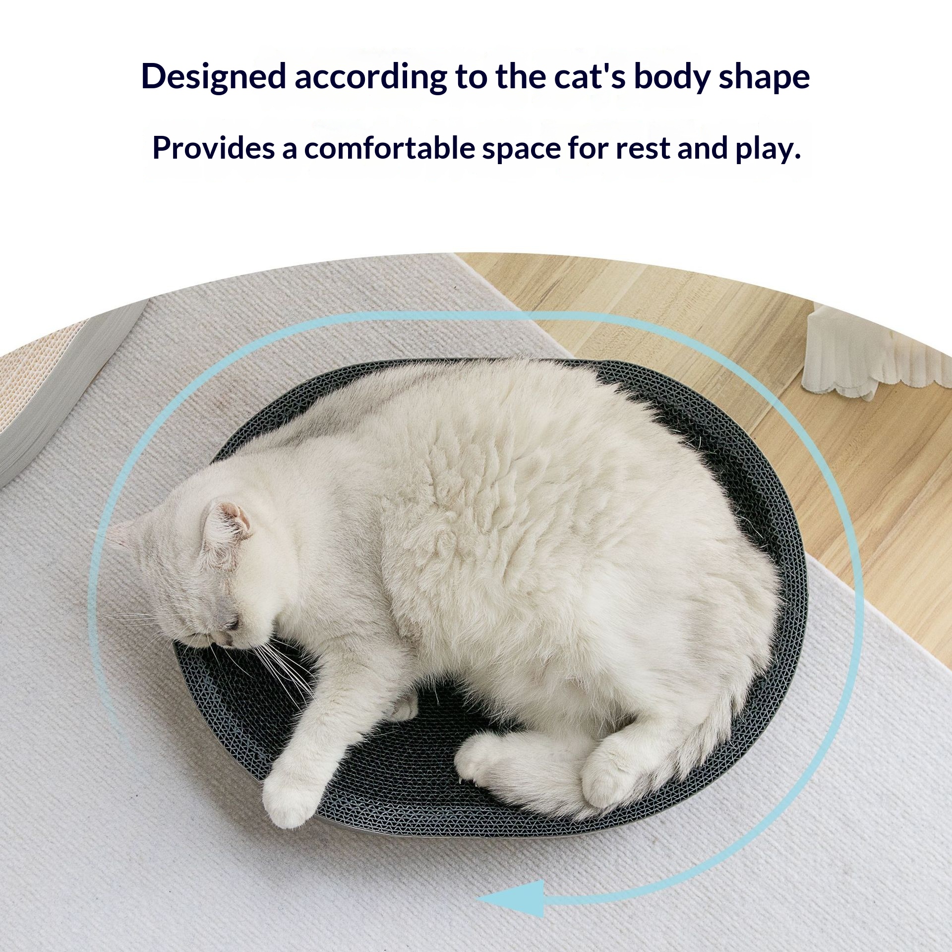 Household White Corrugated Cardboard Cat Bed