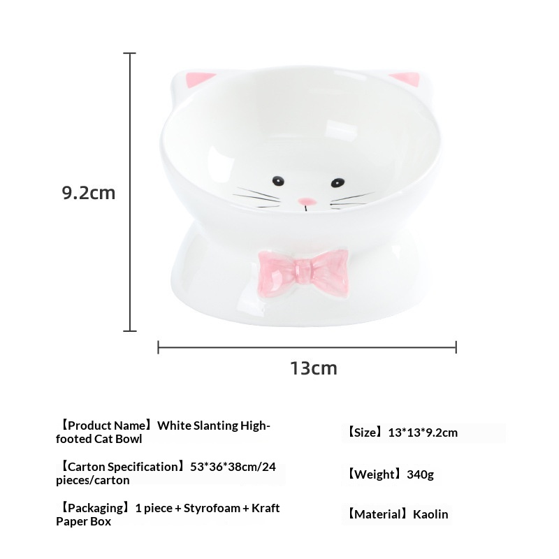 Cat-head-shaped High-footed Cup And Neck-supporting Ceramic Bowl