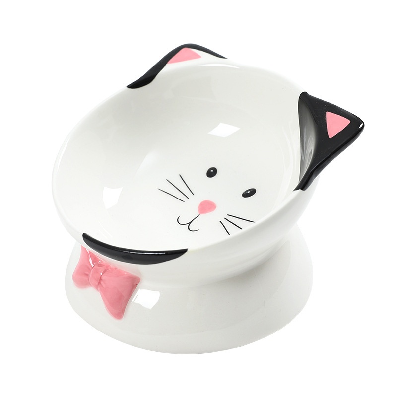 Cat-head-shaped High-footed Cup And Neck-supporting Ceramic Bowl