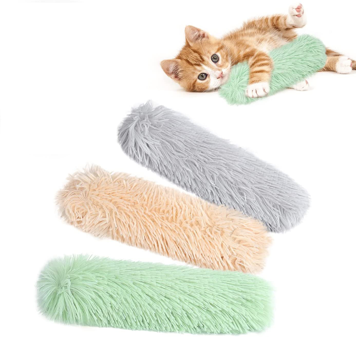 New Self-Warming Stress-Relieving Plush Cat With Catnip Sleep Pillow And Interactive Pet Toy