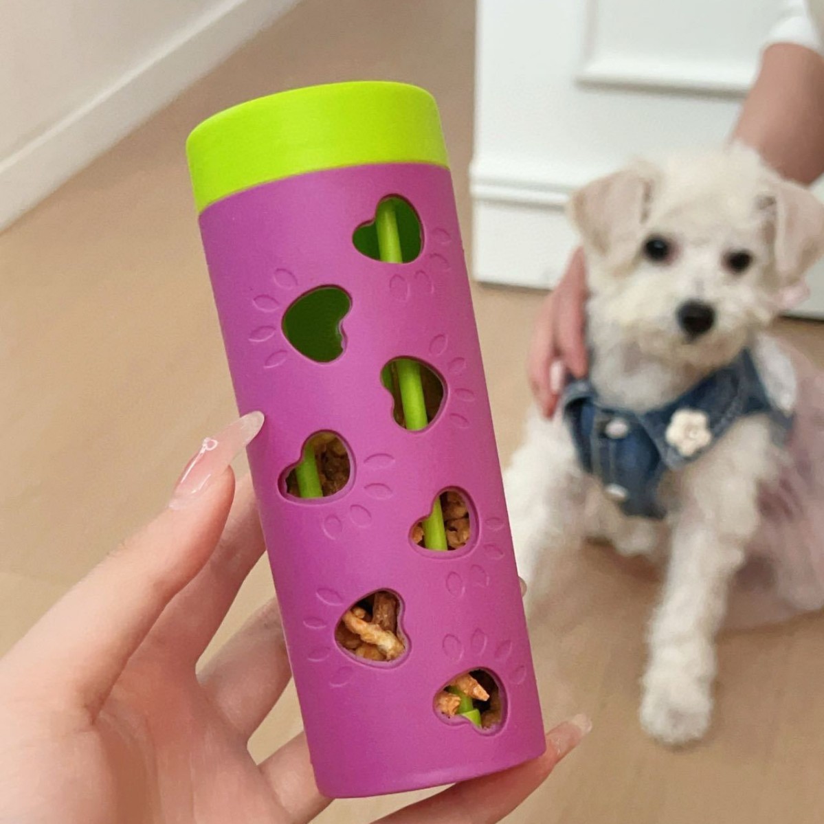 Cat And Dog Puzzle Chewable Hollow-out Treat-dispensing Chew Toy