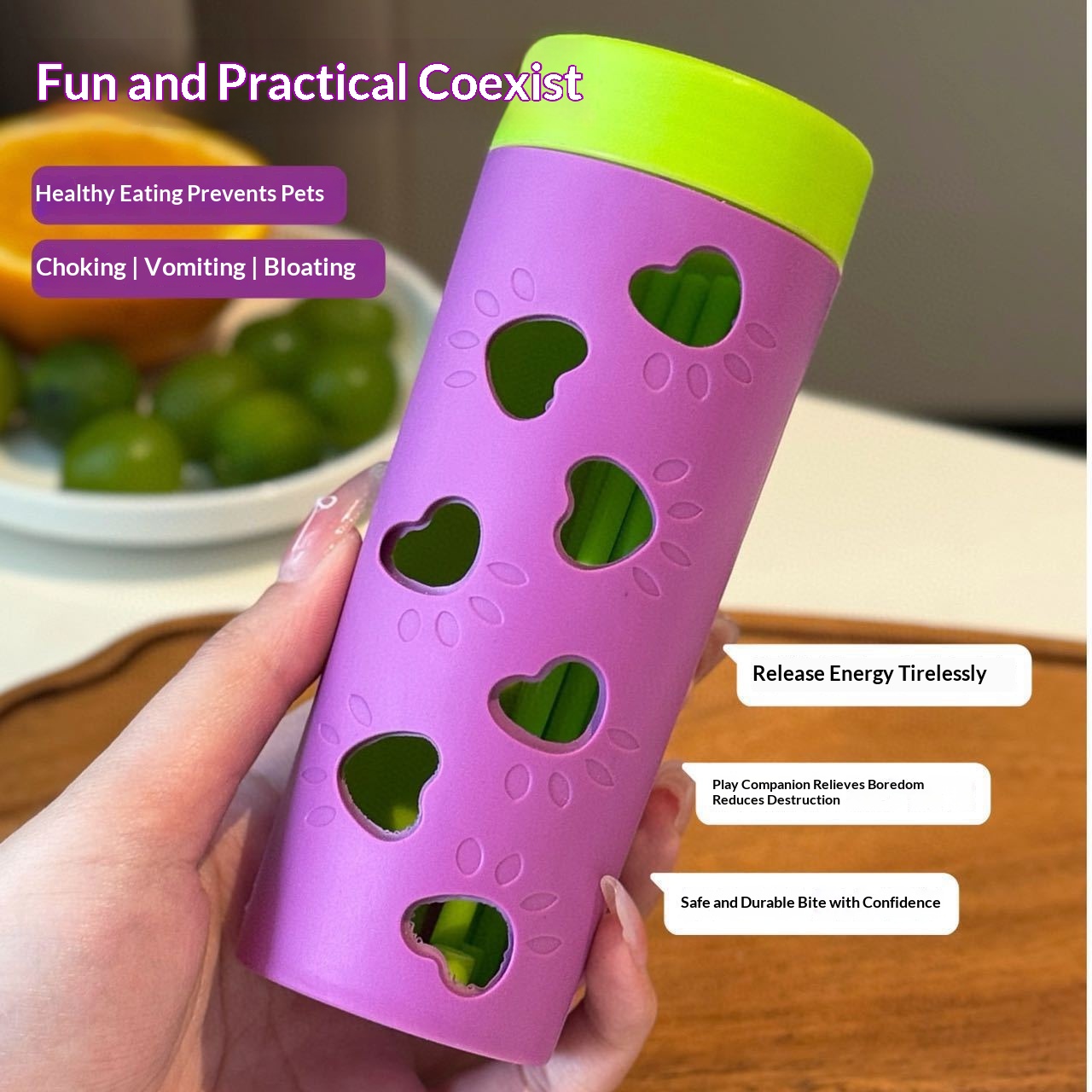 Cat And Dog Puzzle Chewable Hollow-out Treat-dispensing Chew Toy