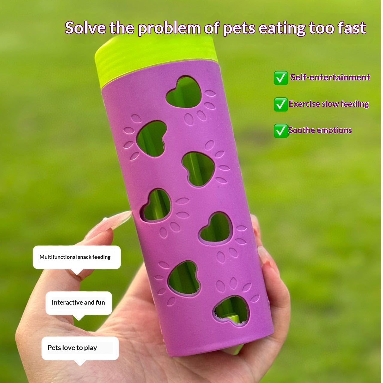 Cat And Dog Puzzle Chewable Hollow-out Treat-dispensing Chew Toy