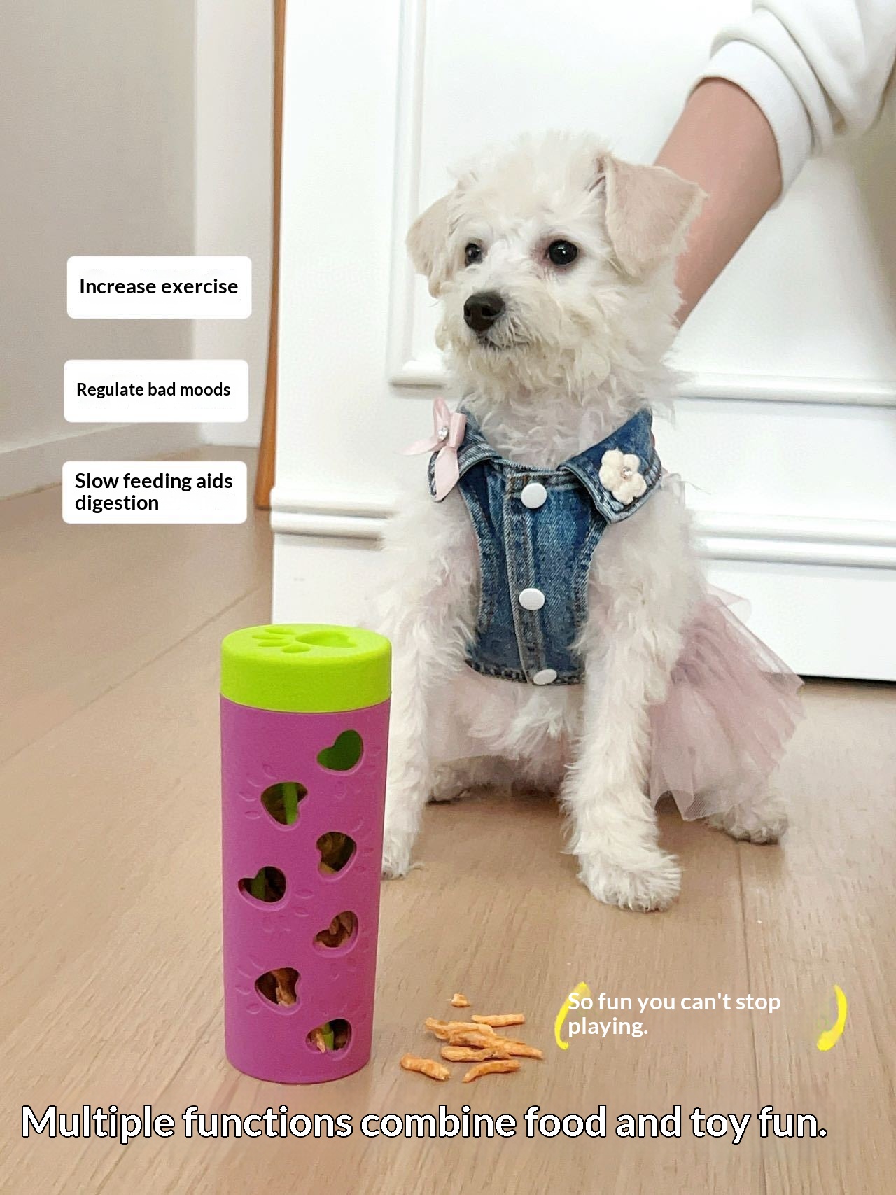 Cat And Dog Puzzle Chewable Hollow-out Treat-dispensing Chew Toy