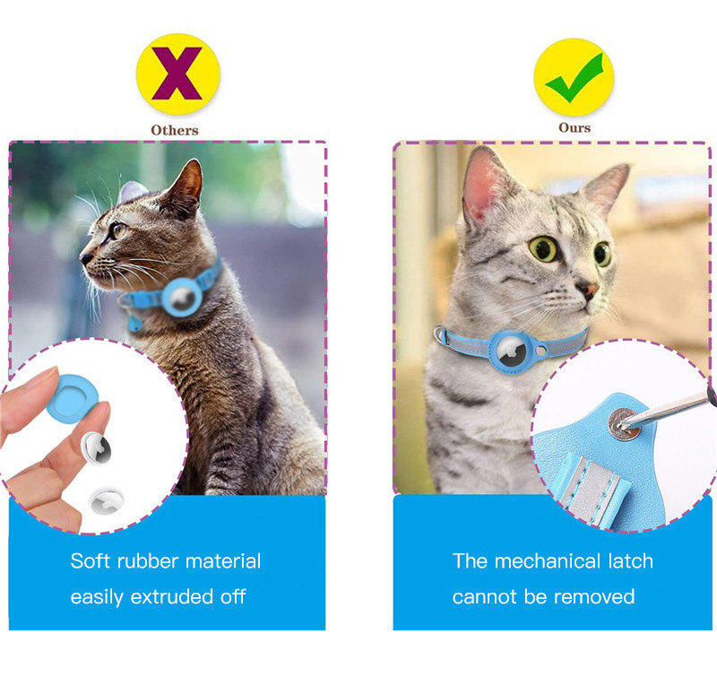 Ships The Same Day Cat GPS Collar Compatible With AirTag, Pet Tracking Collar Anti-loss Locator
