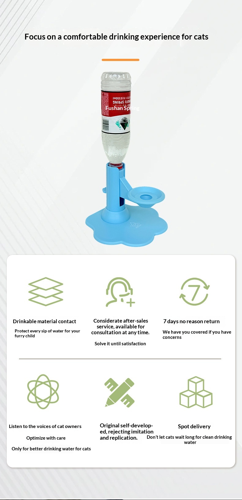 Cat Neck Protecting Automatic Water Dispenser With Backflow Prevention And Anti Wetting Face Feature