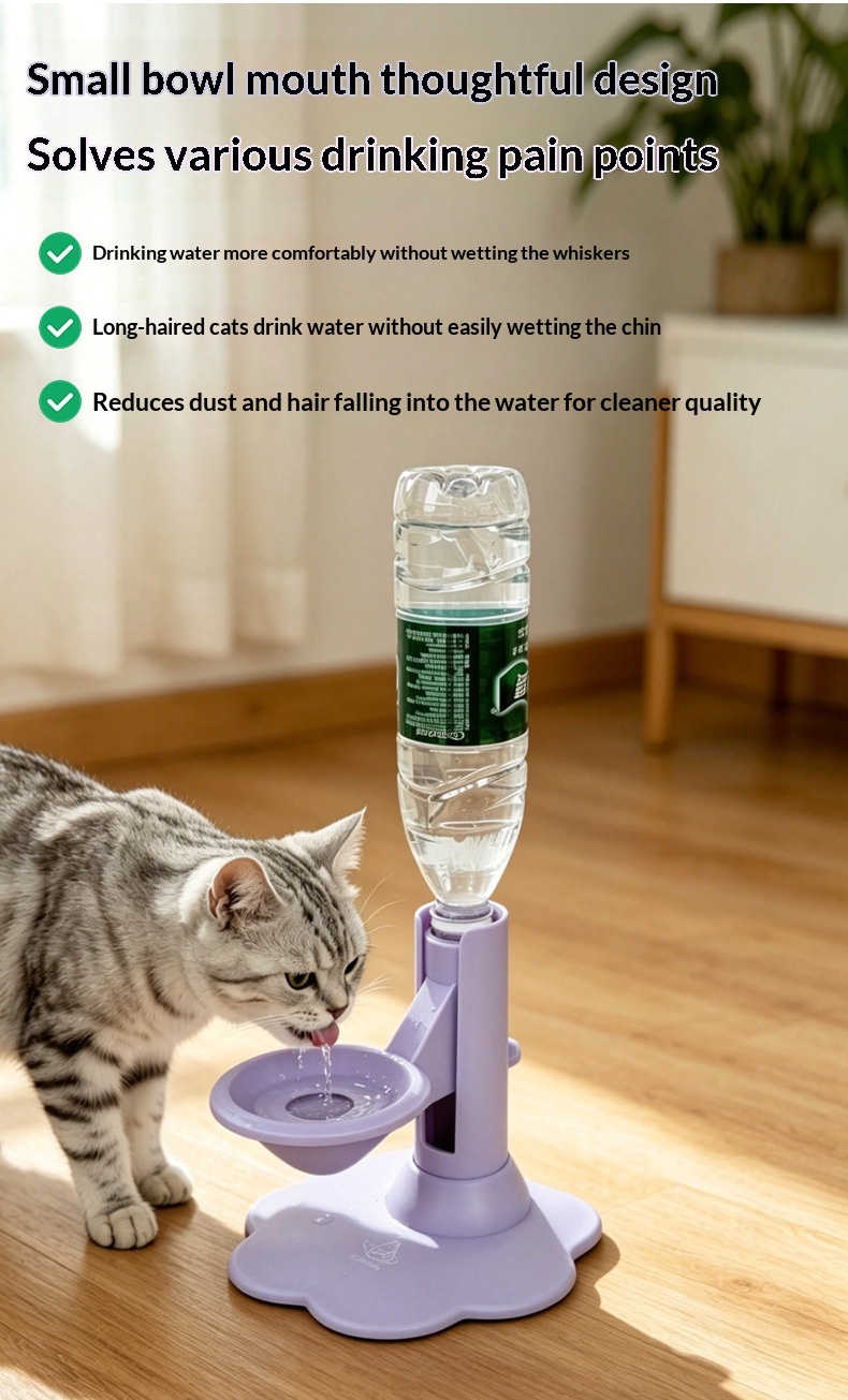 Cat Neck Protecting Automatic Water Dispenser With Backflow Prevention And Anti Wetting Face Feature