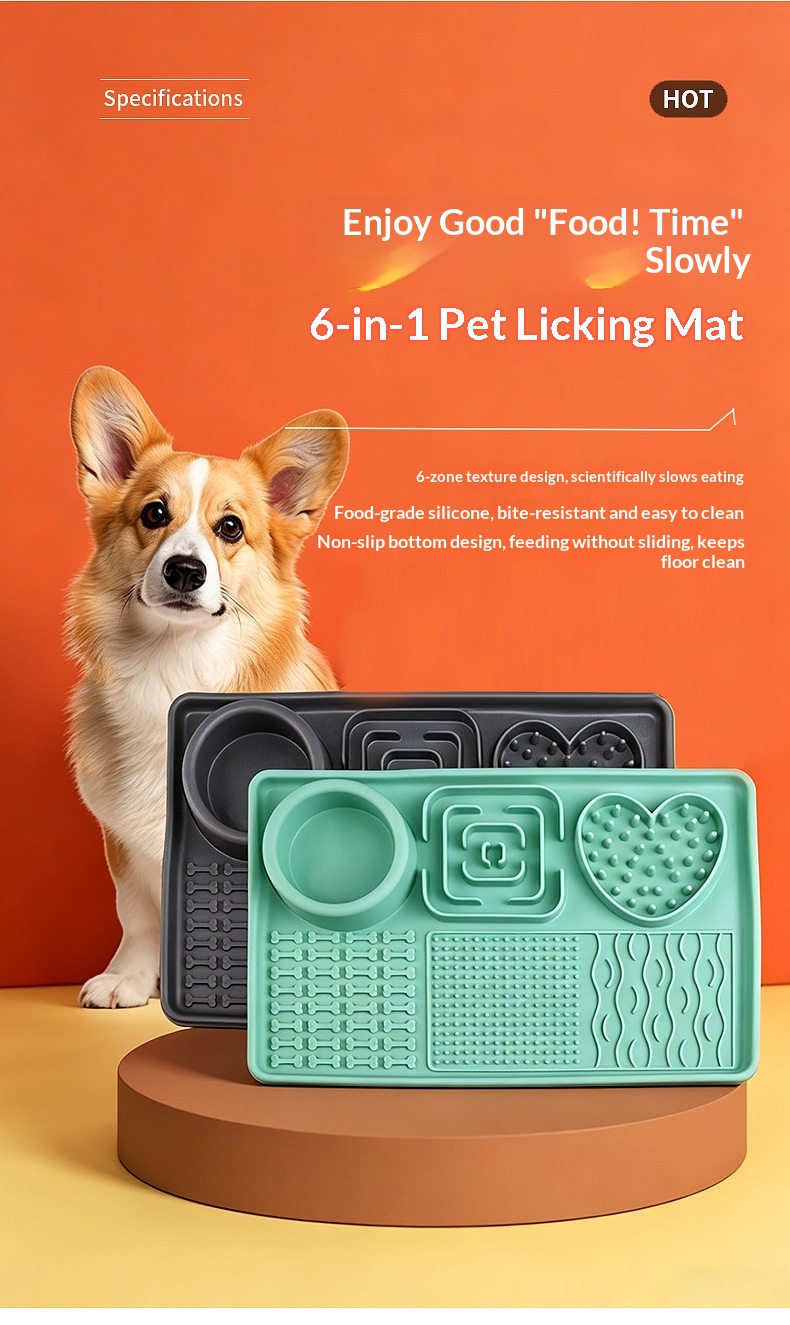 Multifunctional Solid-Color Silicone Pet Feeding Bowl