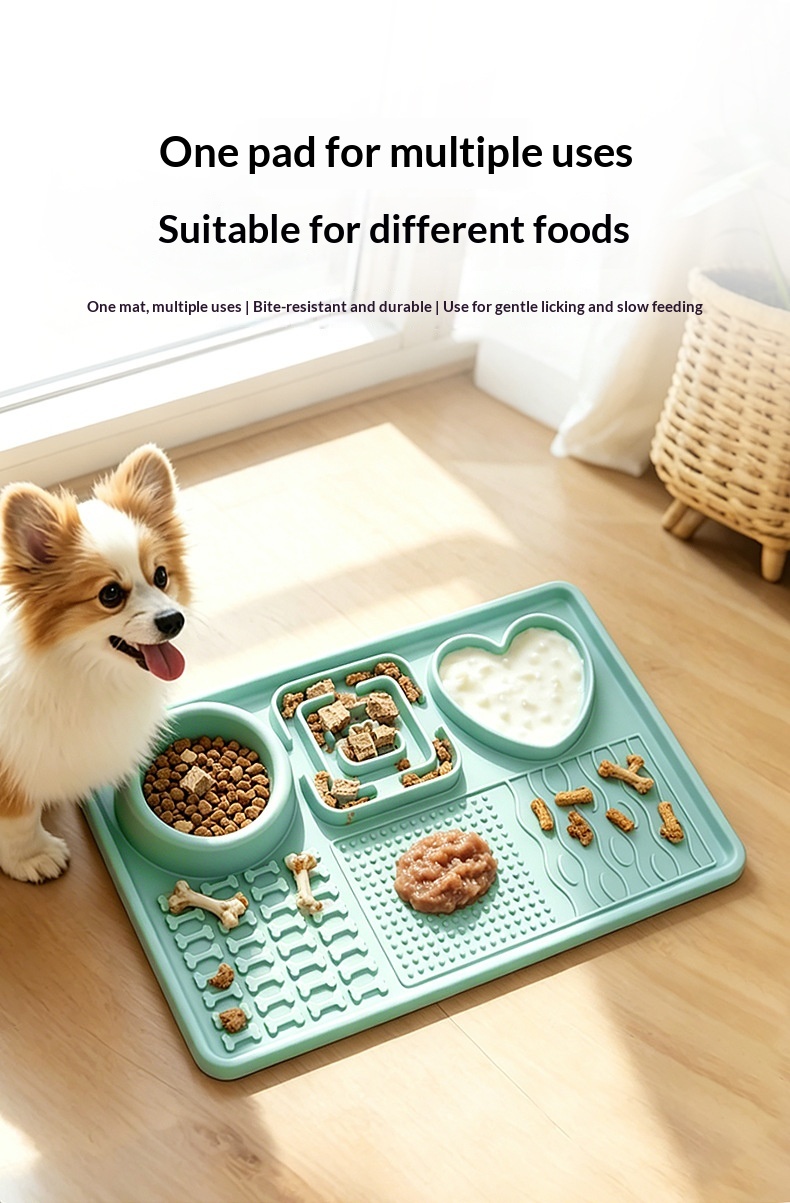 Multifunctional Solid-Color Silicone Pet Feeding Bowl