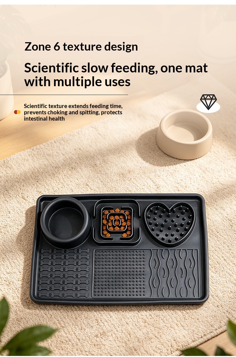 Multifunctional Solid-Color Silicone Pet Feeding Bowl