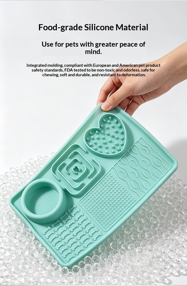 Multifunctional Solid-Color Silicone Pet Feeding Bowl