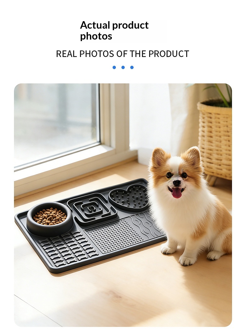 Multifunctional Solid-Color Silicone Pet Feeding Bowl